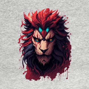 "Regal Resilience: Brave Lion Head Attire" T-Shirt